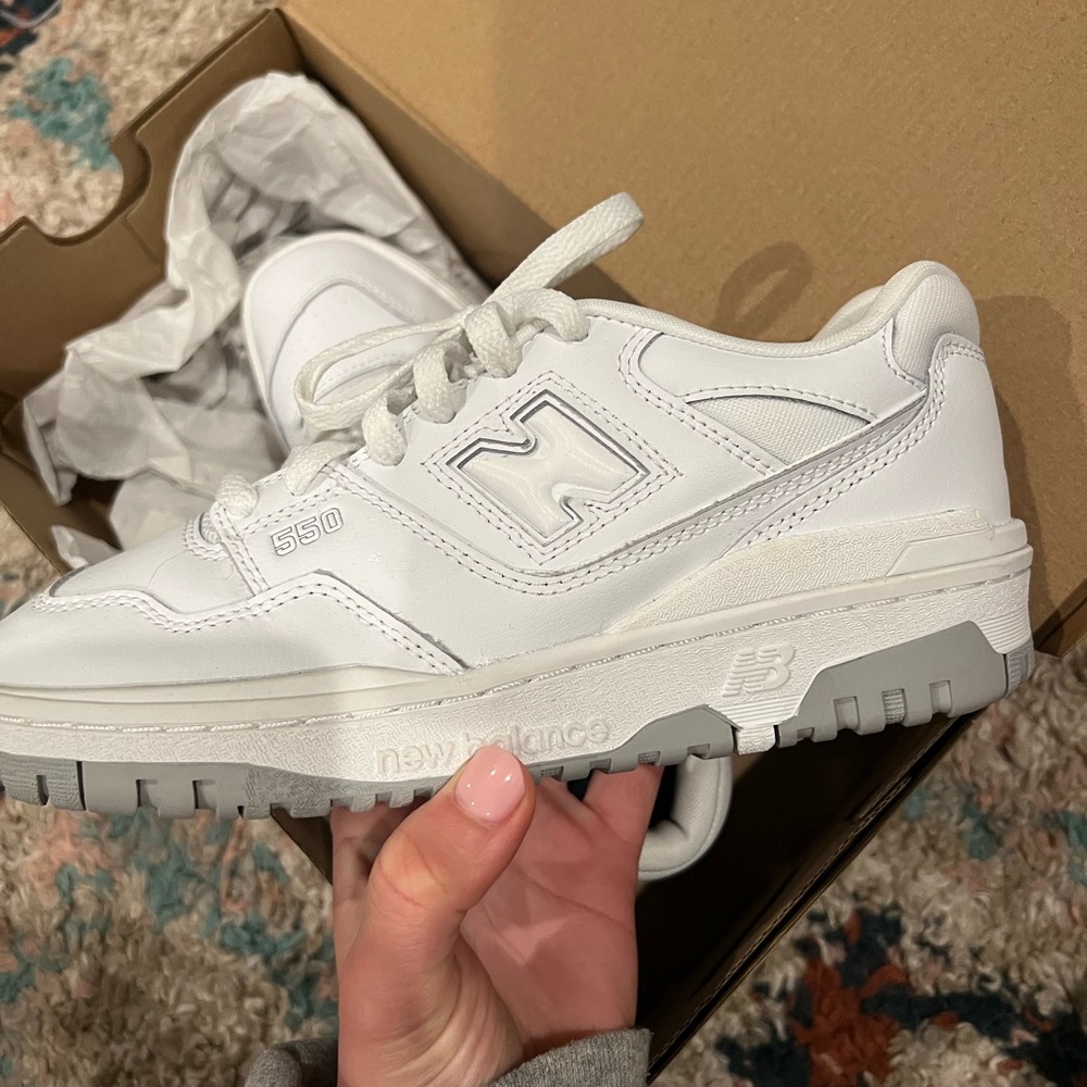 New Balance 550. Worn 3 times, just too tight on me.
